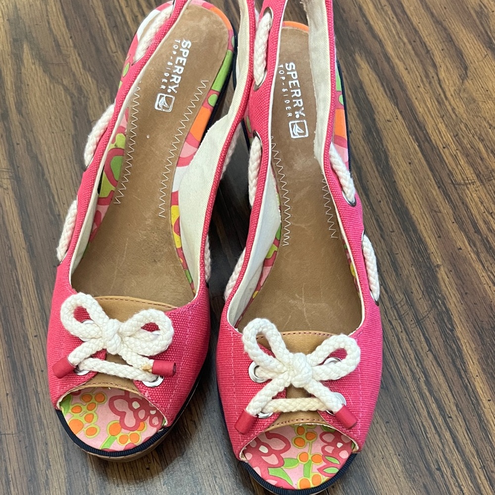 Sperry Women's Pink Espadrille Slingbacks